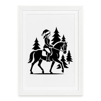 Riding Christmas Rider Horse Gift - Framed poster (27 × 37 cm) - white - Front