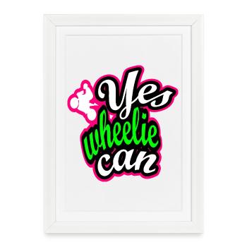 Design de style urbain en wheelie - Affiche encadrée (27 × 37 cm) - blanc - Devant