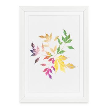 Delicately Shimmering Leaf Arrangement – Nature Art - Framed poster (27 × 37 cm) - white - Front