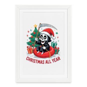 Noël de la Faucheuse - Affiche encadrée (27 × 37 cm) - blanc - Devant