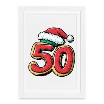 50 Number Cookie Christmas - Framed poster (27 × 37 cm) - white - Front