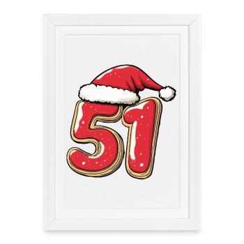 51 Number Cookie Christmas - Framed poster (27 × 37 cm) - white - Front