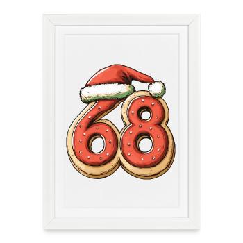 68 Number Biscuit Christmas - Framed poster (27 × 37 cm) - white - Front