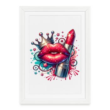 Girl Stuff Glamour Queen Lipstick - Framed poster (27 × 37 cm) - white - Front