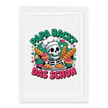 Papa le cuit bien - Affiche encadrée (27 × 37 cm) - blanc - Devant