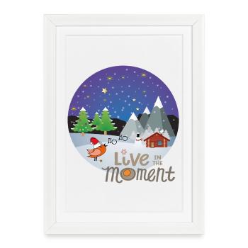 Magie hivernale de Noël - Affiche encadrée (27 × 37 cm) - blanc - Devant
