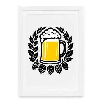 Bier - Framed poster (27 × 37 cm) - white - Front