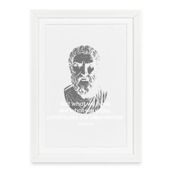 Epicurus Stoic quote - Framed poster (27 × 37 cm) - white - Front