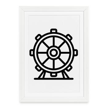 grande roue - Affiche encadrée (27 × 37 cm) - blanc - Devant