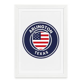Insigne Patriote d’Arlington, Texas - Affiche encadrée (27 × 37 cm) - blanc - Devant