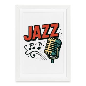 Jazz - Saxophone - Musique - Affiche encadrée (27 × 37 cm) - blanc - Devant