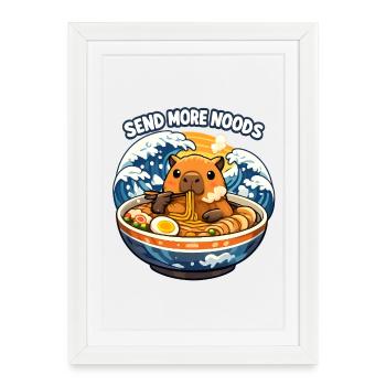 Capybara Send Noods Ramen - Framed poster (27 × 37 cm) - white - Front