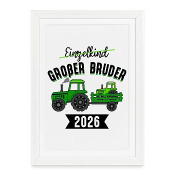 Enfant unique : Big Brother Bébé enceinte 2026 - Affiche encadrée (27 × 37 cm) - blanc - Devant