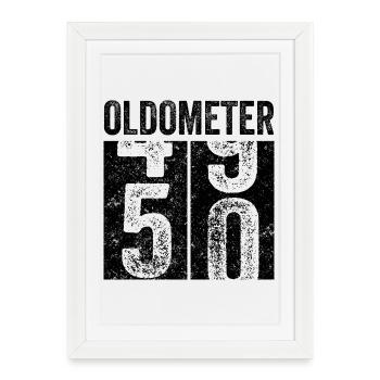 Oldometer 50 Vintage Birthday - Framed poster (27 × 37 cm) - white - Front