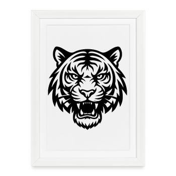 Tigre - Animaux sauvages  - Affiche encadrée (27 × 37 cm) - blanc - Devant