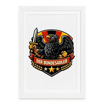 Bundesadler Coat of Arms - Framed poster (27 × 37 cm) - white - Front