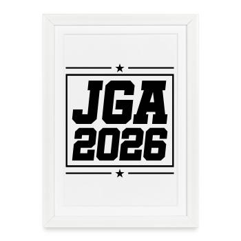 Jga 2026 Enterrement de vie de garçon - Affiche encadrée (27 × 37 cm) - blanc - Devant