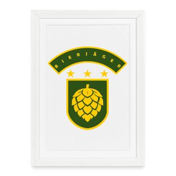 Bierjäger - Affiche encadrée (27 × 37 cm) - blanc - Devant
