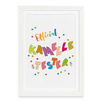 Kamelle Tester - Affiche encadrée (27 × 37 cm) - blanc - Devant