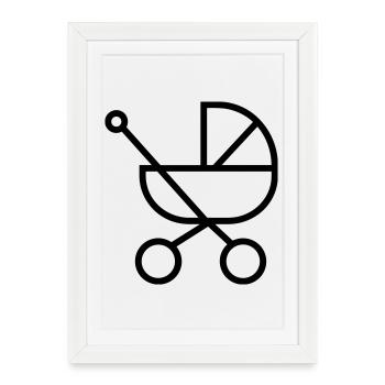 pushchair - Framed poster (27 × 37 cm) - white - Front