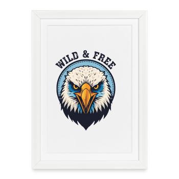 Wild and Free Eagle - Framed poster (27 × 37 cm) - white - Front