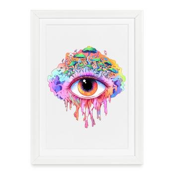 Œil arc-en-ciel - Affiche encadrée (27 × 37 cm) - blanc - Devant