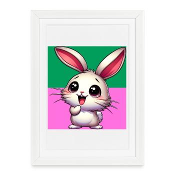 rabbit - Framed poster (27 × 37 cm) - white - Front