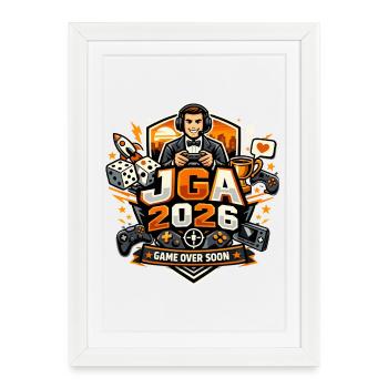 Fin de jeu de Gamer Party 2026 Drôle - Affiche encadrée (27 × 37 cm) - blanc - Devant