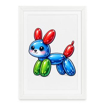 Cute balloon dog - cute dog made of balloons - Framed poster (27 × 37 cm) - white - Front