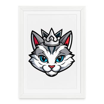 Couronne de tête symbole de chat - Affiche encadrée (27 × 37 cm) - blanc - Devant