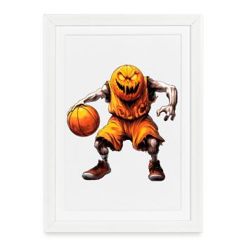 Halloween Basketball Player - Framed poster (27 × 37 cm) - white - Front