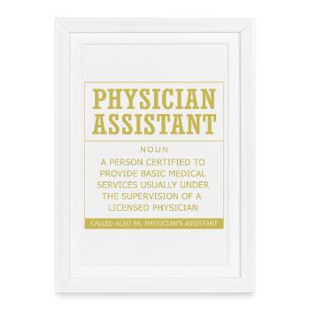 MFA PA Assistant Médical Assistant Infirmier Assistant Médecin - Affiche encadrée (27 × 37 cm) - blanc - Devant