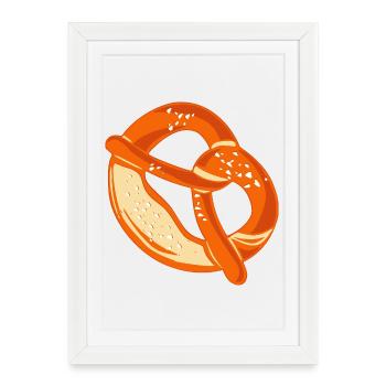 Bretzel - Affiche encadrée (27 × 37 cm) - blanc - Devant