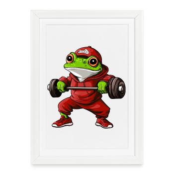 Entraîneur sportif Frog - Affiche encadrée (27 × 37 cm) - blanc - Devant