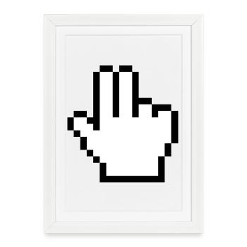 Mouse hand 2 fingers - Framed poster (27 × 37 cm) - white - Front