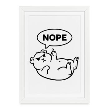 Cochon d’Inde rongeur Non noir - Affiche encadrée (27 × 37 cm) - blanc - Devant