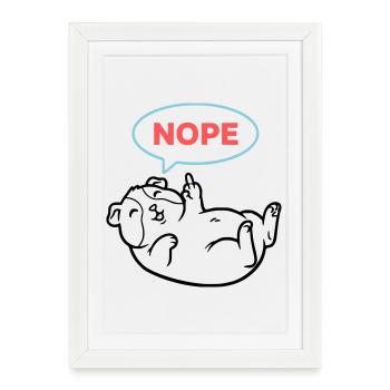 Guinea Pig Nope Colorful - Framed poster (27 × 37 cm) - white - Front
