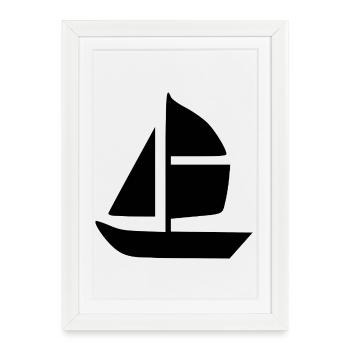 Voilier Voilier Cadeau de Voile - Affiche encadrée (27 × 37 cm) - blanc - Devant