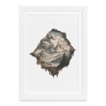 Randonnée en montagne - Affiche encadrée (27 × 37 cm) - blanc - Devant