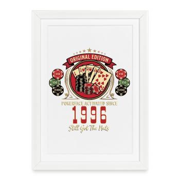 T-shirt Poker anniversaire 1996, T-shirt Poker Legend - Affiche encadrée (27 × 37 cm) - blanc - Devant