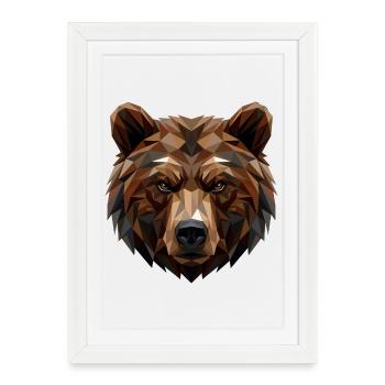 Ours brun, grizzli, frères ours, forêt, ours sauvages - Affiche encadrée (27 × 37 cm) - blanc - Devant