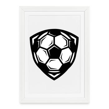 Ballon de football - Affiche encadrée (27 × 37 cm) - blanc - Devant