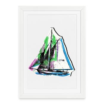 Sailor Sailing Ship Seafarer - Framed poster (27 × 37 cm) - white - Front
