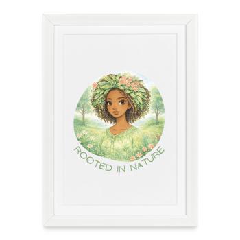 Une femme enracinée dans la Nature - Affiche encadrée (27 × 37 cm) - blanc - Devant