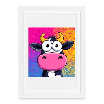 cow - Framed poster (27 × 37 cm) - white - Front