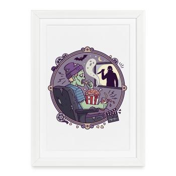 Cinéma d’horreur : Conception du spectateur zombie - Affiche encadrée (27 × 37 cm) - blanc - Devant