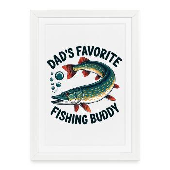 Papa Angel Buddy - Framed poster (27 × 37 cm) - white - Front