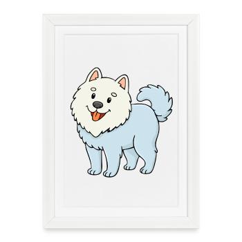 Fuzzy Dog (White/ Comic) - Framed poster (27 × 37 cm) - white - Front