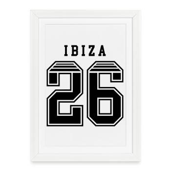 Maillot Ibiza 26 2026 - Affiche encadrée (27 × 37 cm) - blanc - Devant