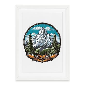 Summit dream in the forest panorama - Framed poster (27 × 37 cm) - white - Front